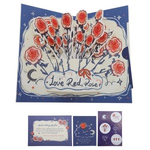 Unique Bargains Floral 3D Greeting Cards with Envelope and Message Note 1 Set - 1 of 4