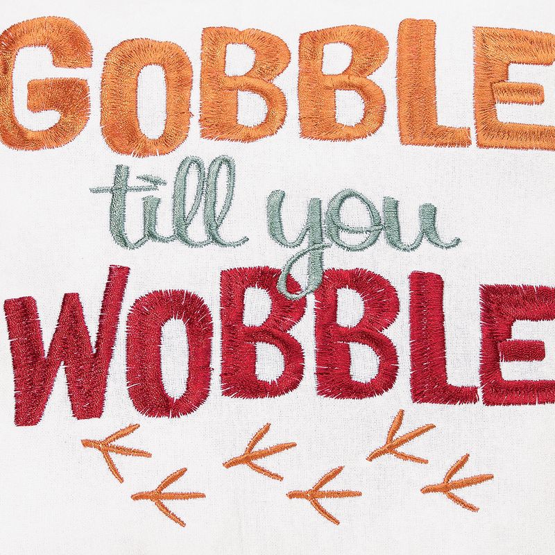 C&F Home 10" x 10" Gobble Till You Wobble Thanksgiving Embroidered Throw Pillow, 3 of 11