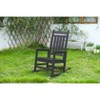 Gulches Outdoor Portable Chairs - Oversized Black Rocking Chair with Wood-Texture, All-Weather Porch Rocker - 2 of 4