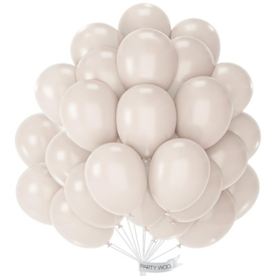 PartyWoo Balloons Beige Cream Ivory Sand White Nude 12 Inch 50 pcs