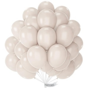 PartyWoo Balloons Beige Cream Ivory Sand White Nude 12 Inch 50 pcs - 1 of 4