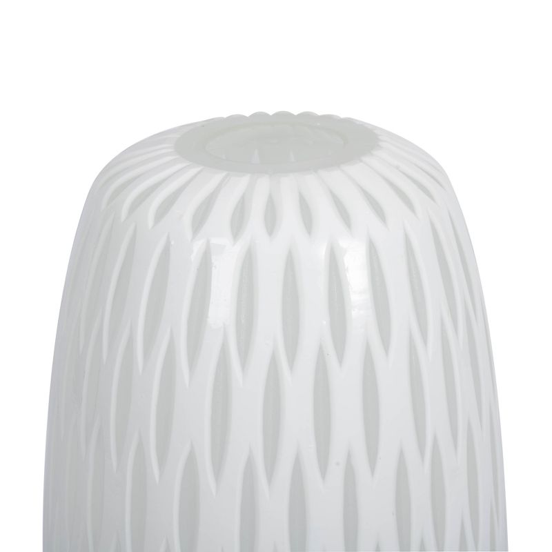 Vickerman 13" White Frosted Glass Vase. This lightly frosted vase is accented with a white diamond pattern. Pair this vase with your favorite faux, 2 of 6
