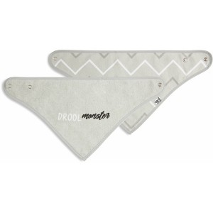 Pavilion Gift Company - Gray Drool Monster - Reversible Handkerchief bib - Bibs - 1 of 4
