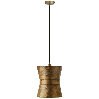 River of Goods 11.75" Ames Gold Metal Pendant Light: UL Listed, Adjustable Height, E26 Base