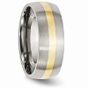Black Bow Jewelry Stainless Steel & 14K Gold Inlay, 8mm Satin Unisex Band - 4 of 4
