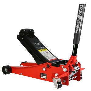 Floor Mounted Heavy-duty Steel Racing Jack with Dual Piston Rapid Lift Pump, Lifting Range 3.3 '' -19.7 '' - 1 of 4