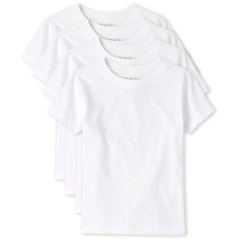 The Children's Place Boys Short Sleeve Basic Layering Tee 4-Pack White XS (4)