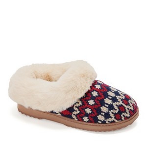 Dearfoams Women's Hannah Festive Knit Clog House Shoe Slipper - 1 of 4