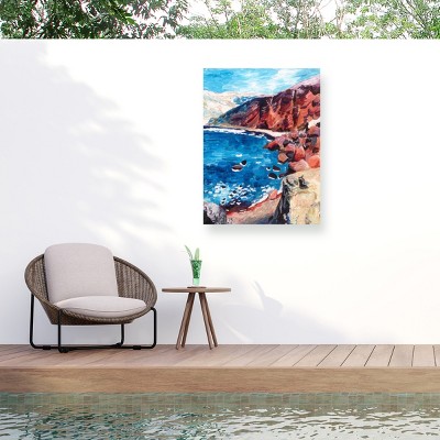 Trademark Fine Art - Key and Sea Red Sand Beach Matted Framed Art