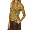 Women's Flare Floral Mesh Top - mystree - 2 of 3