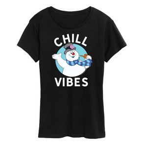 Women's - Frosty The Snowman - Christmas Chill Vibes Short Sleeve Graphic T-Shirt - 1 of 4