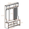 PAGED 57 inch Hall Tree for Entryway,Modern Coat Rack with Storage Shelves and Pegboard,Entryway Furniture for Hallway,Living Room,Bedroom - 4 of 4