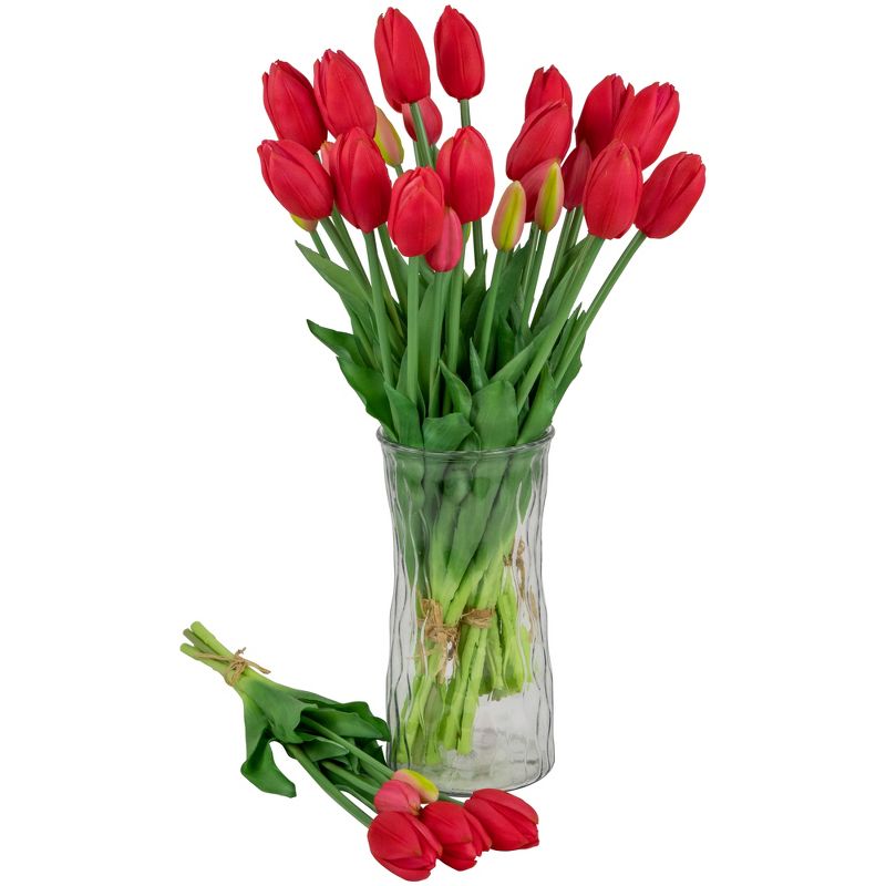 Northlight Real Touch™ Ruby Red Artificial Tulip Floral Bundles, Set of 6 - 18", 3 of 10