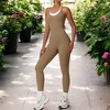 Anna-Kaci Active Women's Seamless Active Bodysuit with Double Strap Racerback Design - 3 of 4