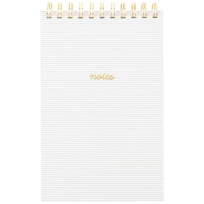 Sugar Paper Essentials 160pg Ruled Notebook 9.5"x5.875" Stripe: Twin-Wire Binding, Hard Cover, Acid-Free, Perforated Pages