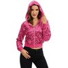 Anna-Kaci Women's Sequin Zip-Up Hooded Jacket with Ribbed Hem and Long Sleeves for Party Wear - 3 of 4