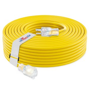 LifeSupplyUSA 14 Gauge Power Extension Cord Outdoor & Indoor Waterproof Cable SJTW 14/3 ETL Listed - 1 of 4
