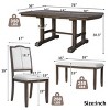 6-Piece Extendable Dining Table Set with Removable 18in Leaf and Upholstered Chairs, Wood Bench for Family Dining Room Use-Cuddlewood - 4 of 4