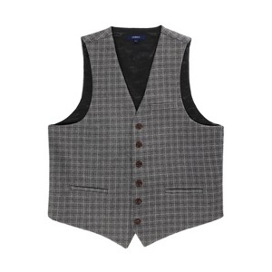 Gioberti Men's 6 Button Slim Fit Formal Herringbone Tweed Vest - 1 of 4