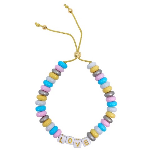 Adornia Pastel Donut Bead "Love" Bracelet - image 1 of 2