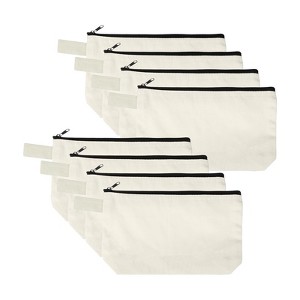 Unique Bargains Canvas Plain Zipper Toiletry Makeup Organizing Bags 8 Pcs - 1 of 4
