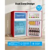 VEVOR Mini Fridge with Freezer, 3.2 Cu.Ft,Two Door Compact Refrigerator with Adjustable Temperature,Glass Shelf, Energy Efficient Dorm Fridge, Red - 3 of 4