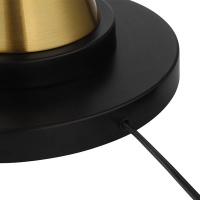 Art Deco Inspired Black Brass Torchiere Floor Lamp with Frosted Glass