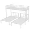 TIRAMISUBEST Twin over Twin & Twin Bunk Beds for 3, Metal Triple Bunk Bed with Ladder and Guardrails for Kids Bedroom - 4 of 4