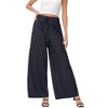 Whizmax Women's Wide Leg Pants Casual Palazzo Summer Flowy Pants Elastic High Waist Lounge Drawstring Long Trousers Polka Dots L - 2 of 4