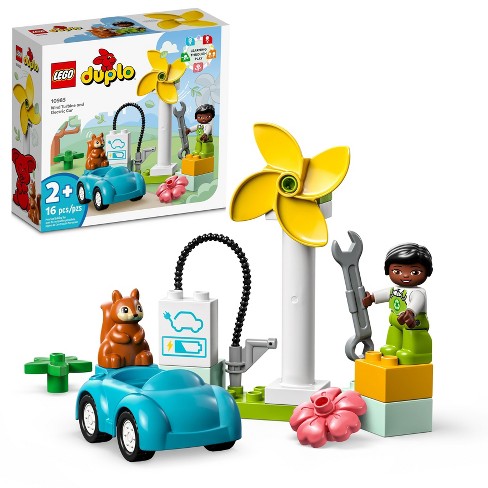 pint Meyella Vær sød at lade være Lego Duplo Town Wind Turbine And Electric Car 10985 Building Toy Set :  Target