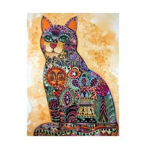Trademark Fine Art -Oxana Ziaka 'Sun Cat' Canvas Art - 1 of 4