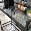 Kitchen Cart with Two Safety-tempered Glass Shelves and Locking Casters - 3 of 4