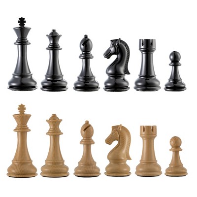 The Bobby Fischer Series Faux Wood Chess Pieces – 4.25 inch king