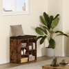 Shoe Storage Bench Cubby Organizer, Shoe Rack Bench with Removable Cushion Top, 3-Tier Entryway Bench - 3 of 4
