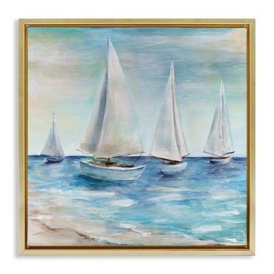 Stupell Industries Sailboats Floating Peacefully, 25" x 25"
