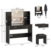 Vanity Desk with Mirror and Lights, Tri-Color LED Makeup Vanity Table with Power Outlet, 2 Drawers, 6 Shelves, Modern Bedroom for Women - 4 of 4