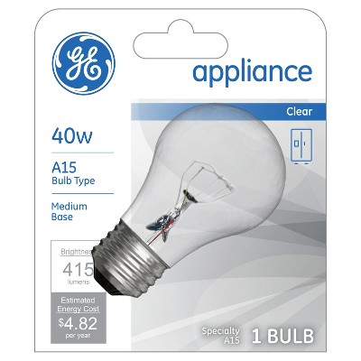 General Electric 40w A15 Appliance Incandescent Light Bulb White