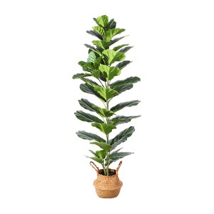 Artificial Fiddle Leaf Fig Plants 22''-39'' Fake Ficus Lyrata Plant , Perfect for Home Indoor Outdoor Office Modern Decor - 1 of 4