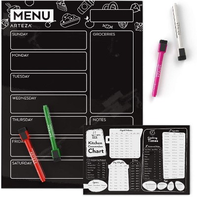 Arteza Magnetic Weekly Calendar Set, Dry Erase, Black for School (ARTZ-8642)