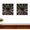 HomeRoots Set of Two Black And Gold Wood Analog Square Cinema Wall Clocks - 2 of 4