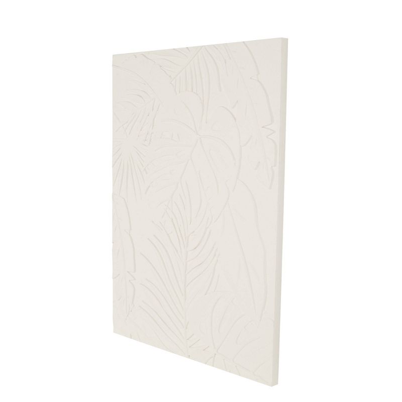 Olivia &#38; May 47&#34;x35&#34; Wooden Leaf Embossed Wall Decor White, 5 of 8