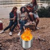 Orieon 16.5-Inch Portable Fire Pit with Stand, Low Smoke Stainless Steel Wood Burning Fireplace with Ash Pan & Handle. - 3 of 4