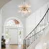 LLHZSY Modern 12-Lights Clear Swirled Ribbed Glass Globe Bubble Chandelier-Gold-18 1/2" - 4 of 4