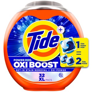 Tide Oxi Boost Laundry Detergent Power Pods with Stain Remover - 1 of 4