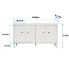 4 Door Accent Cabinet, Decorative Storage Cabinets with Adjustable Shelves - Maison Boucle - 4 of 4