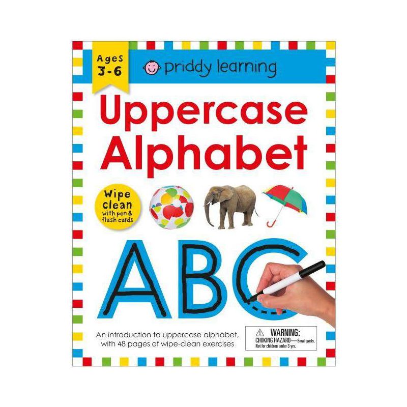 Wipe Clean Workbook: Uppercase Alphabet (Enclosed Spiral Binding) - (Wipe Clean Learning Books) by  Roger Priddy (Spiral Bound), 1 of 2
