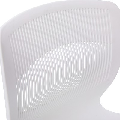 White Armless Metal Stacking Reception Chairs, Set of 5