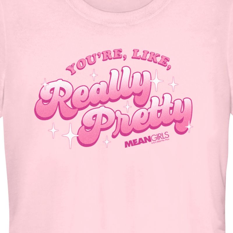 Juniors Womens Mean Girls Valentine's Day You're Like Really Pretty T-Shirt, 2 of 5