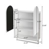 GDFStudio Kimura 24"W Modern Metal Medicine Cabinet with Double-Arched Mirror, Adjustable Shelves and Towel Rack - 3 of 4