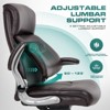 High Back Big and Tall Office Chair 300lbs, Ergonomic Leather Desk Chair with Flip-Up Lumbar, Padded Arms, Upgraded Casters, Thick Cushion - Brown - 4 of 4